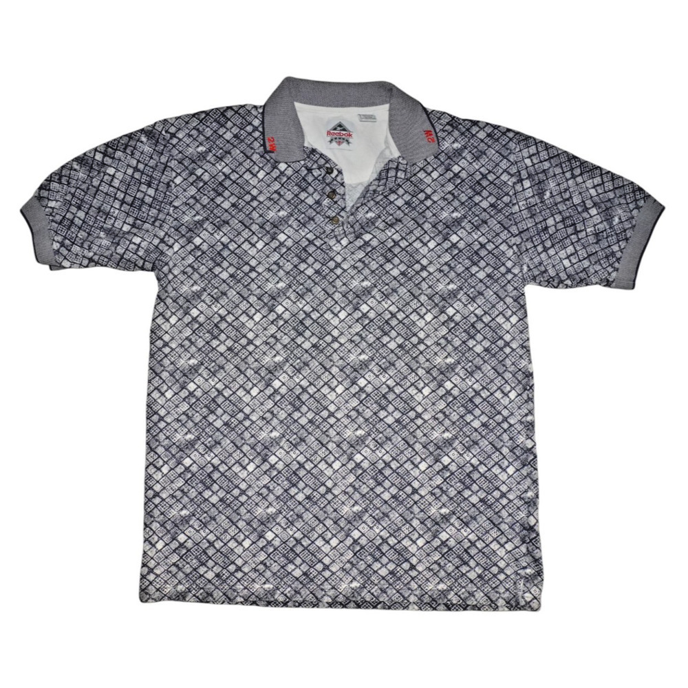 Vintage Reebok Golf Polo Shirt Mens Size XL Geometric All Over Print 90s